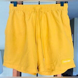 Calvin Klein Yellow Swim Shorts Trunks Size Medium